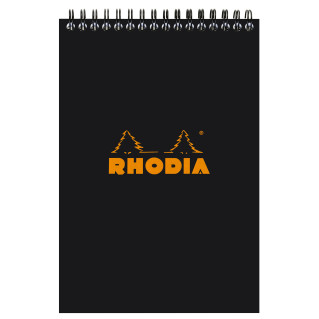 Rhodia Classic Wirebound Notepad - Large - Black - Lined